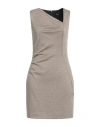Liu •jo Woman Mini Dress Beige Size 6 Polyester, Viscose, Polyamide, Elastane In Brown