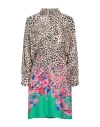 Liu •jo Woman Mini Dress Beige Size 6 Viscose, Rayon In Beige