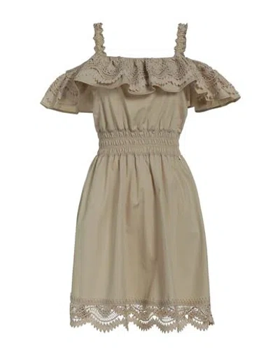 Liu •jo Woman Mini Dress Beige Size 4 Cotton, Polyester