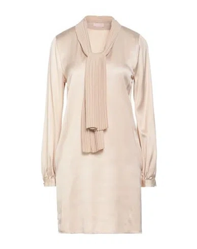 Liu •jo Woman Mini Dress Beige Size 8 Viscose In Pink