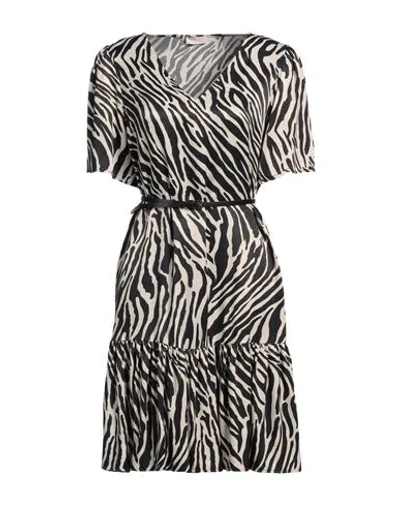 Liu •jo Woman Mini Dress Beige Size 8 Viscose In Black