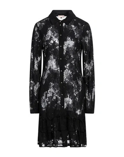 Liu •jo Woman Mini Dress Black Size 10 Cotton, Polyamide