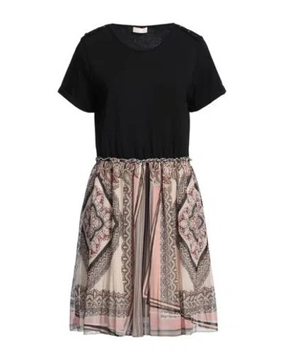 Liu •jo Woman Mini Dress Black Size 10 Polyester, Cotton, Elastane