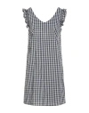 Liu •jo Woman Mini Dress Black Size 12 Cotton, Polyamide, Elastane In Multi