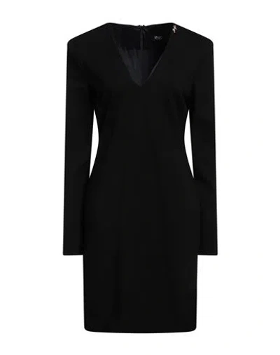 Liu •jo Woman Mini Dress Black Size 12 Viscose, Polyamide, Elastane