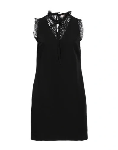 Liu •jo Woman Mini Dress Black Size 4 Polyester, Elastane