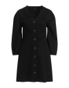 Liu •jo Woman Mini Dress Black Size 6 Cotton, Elastane