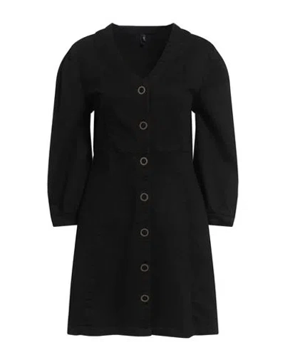 Liu •jo Woman Mini Dress Black Size 6 Cotton, Elastane