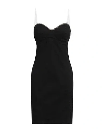 Liu •jo Woman Mini Dress Black Size 6 Cotton, Modal, Polyester, Elastane