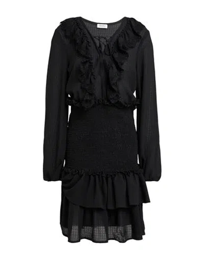 Liu •jo Woman Mini Dress Black Size 6 Polyester, Elastane