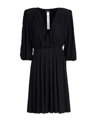 Liu •jo Woman Mini Dress Black Size 6 Viscose, Polyamide, Polyester, Elastane