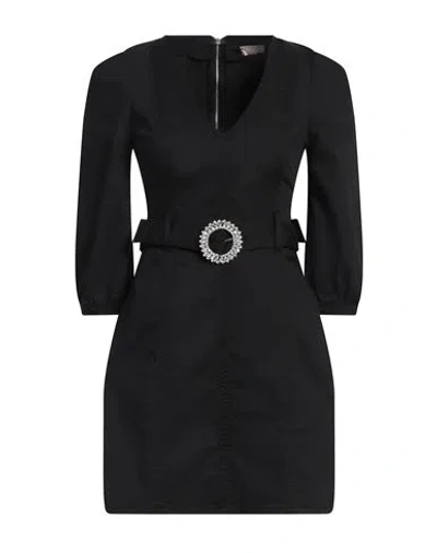 Liu •jo Woman Mini Dress Black Size 8 Cotton, Polyester, Elastane
