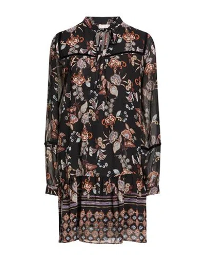 Liu •jo Woman Mini Dress Black Size 8 Polyester In Multi