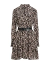 Liu •jo Woman Mini Dress Black Size 8 Silk In Brown