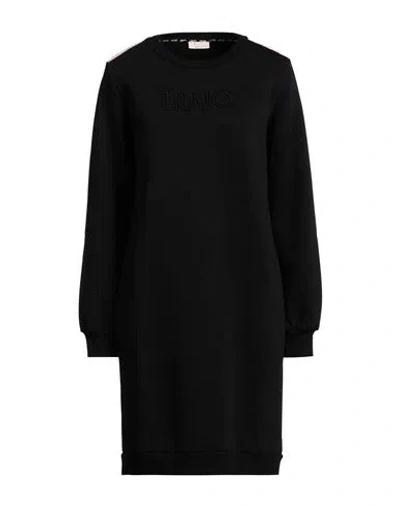 Liu •jo Woman Mini Dress Black Size L Cotton, Elastane