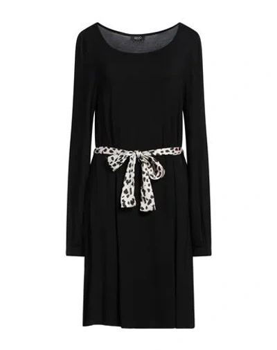 Liu •jo Woman Mini Dress Black Size L Viscose, Elastane
