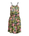 Liu •jo Woman Mini Dress Black Size M Viscose, Polyester In Green