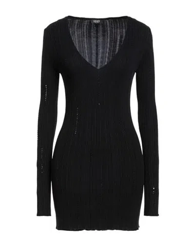 Liu •jo Woman Mini Dress Black Size S Cotton, Modal