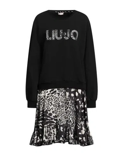 Liu •jo Woman Mini Dress Black Size S Cotton, Polyester