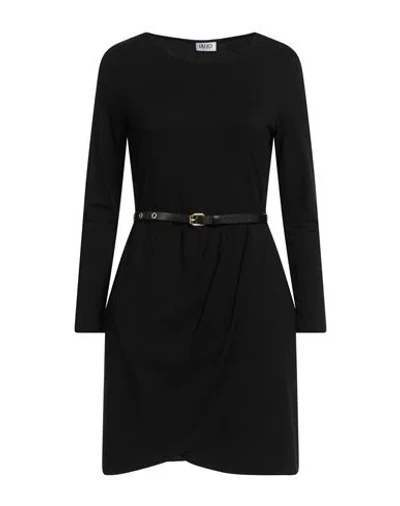 Liu •jo Woman Mini Dress Black Size S Viscose, Elastane