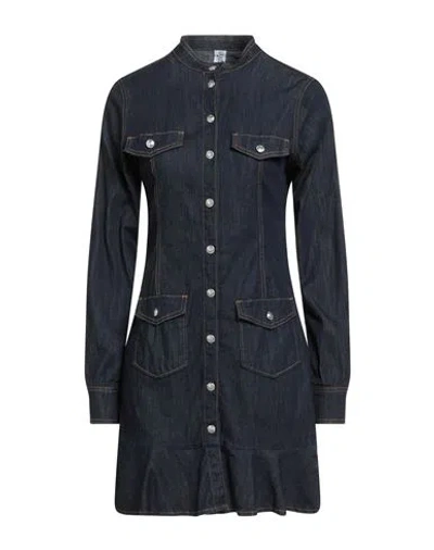 Liu •jo Woman Mini Dress Blue Size 12 Cotton, Elastane