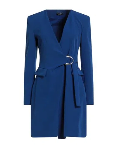Liu •jo Woman Mini Dress Blue Size 12 Polyester, Elastane
