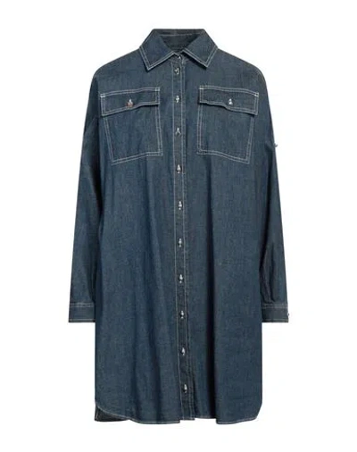 Liu •jo Woman Mini Dress Blue Size 2 Cotton, Elastane