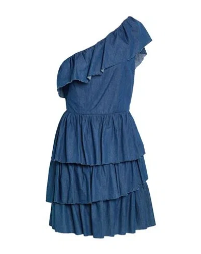 Liu •jo Woman Mini Dress Blue Size 4 Cotton