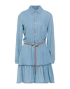 Liu •jo Woman Mini Dress Blue Size 4 Lyocell In Blue