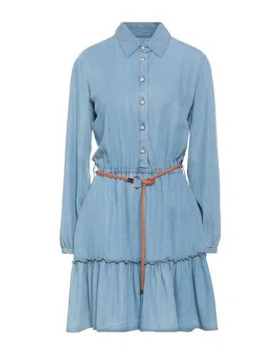 Liu •jo Woman Mini Dress Blue Size 4 Lyocell