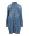 Liu •jo Woman Mini Dress Blue Size 6 Cotton, Elastane In Blue