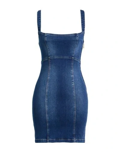 Liu •jo Woman Mini Dress Blue Size 8 Cotton, Elastane