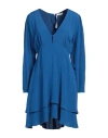 Liu •jo Woman Mini Dress Bright Blue Size 10 Acetate, Silk In Blue