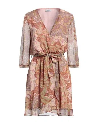 Liu •jo Woman Mini Dress Brown Size 6 Polyester, Metal