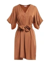 Liu •jo Woman Mini Dress Camel Size 10 Viscose, Polyester In Brown