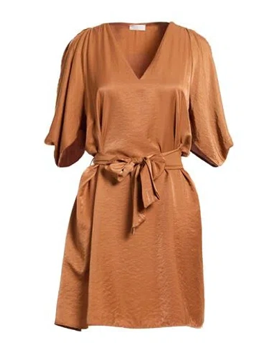 Liu •jo Woman Mini Dress Camel Size 6 Viscose, Polyester In Brown