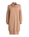 Liu •jo Woman Mini Dress Camel Size L Viscose, Polyester, Polyamide In Brown