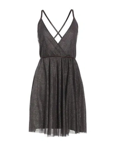 Liu •jo Woman Mini Dress Chocolate Brown Size 6 Polyester In Gray