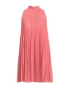 Liu •jo Woman Mini Dress Coral Size 12 Viscose, Polyamide, Polyester, Elastane In Pink