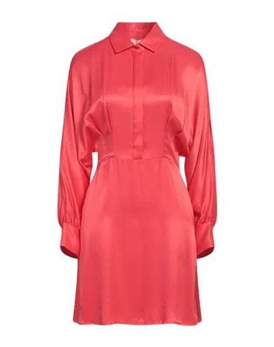Liu •jo Woman Mini Dress Coral Size 6 Viscose, Rayon In Red