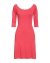 Liu •jo Woman Mini Dress Coral Size S Viscose, Nylon In Red