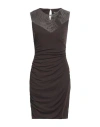 Liu •jo Woman Mini Dress Dark Brown Size 6 Viscose, Elastane, Polyamide, Polyester