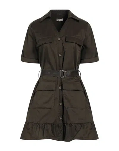Liu •jo Woman Mini Dress Dark Green Size 10 Polyester, Polyamide