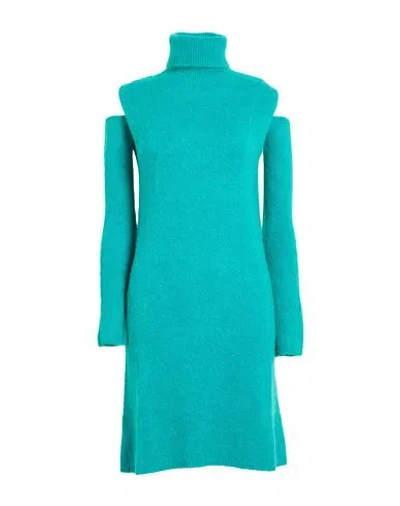 Liu •jo Woman Mini Dress Emerald Green Size L Acrylic, Polyamide, Alpaca Wool, Elastane