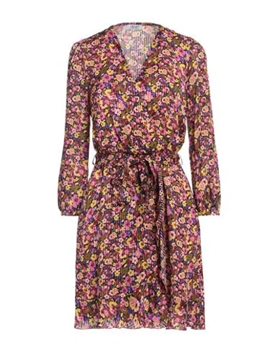 Liu •jo Woman Mini Dress Fuchsia Size 10 Viscose, Metal In Pink