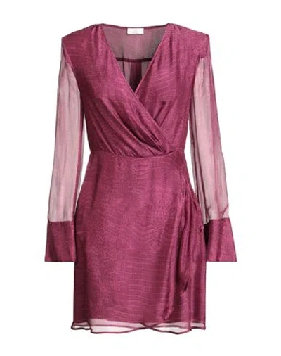 Liu •jo Woman Mini Dress Garnet Size 10 Viscose, Silk In Red