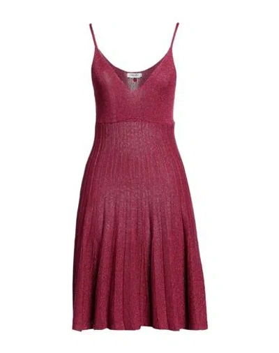 Liu •jo Woman Mini Dress Garnet Size M Viscose, Polyamide, Polyester In Red