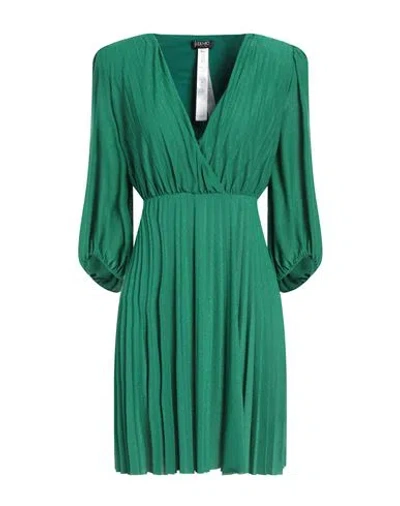 Liu •jo Woman Mini Dress Green Size 10 Viscose, Polyamide, Polyester, Elastane