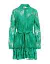 Liu •jo Woman Mini Dress Green Size 6 Cotton, Polyamide
