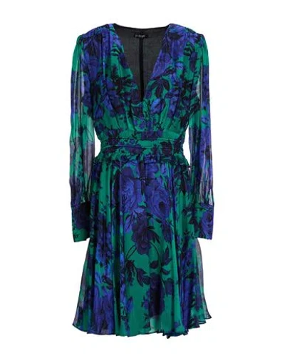 Liu •jo Woman Mini Dress Green Size 8 Silk, Viscose